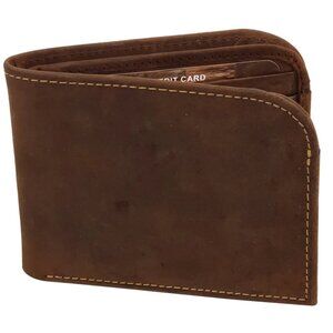 RFID Distressed Leather Bifold Front Pocket Wallet